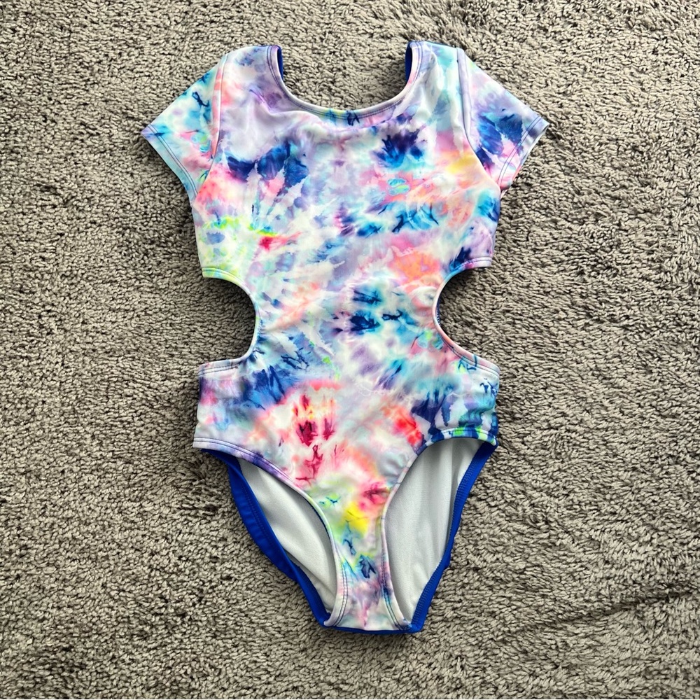 Colorful Tie-Dye Cutout Swimsuit